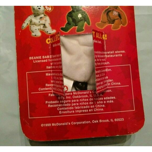 Ty Beanie Babies Maple The Bear w Errors NIB McDonalds Charities Rare & Retired - Picture 7 of 8